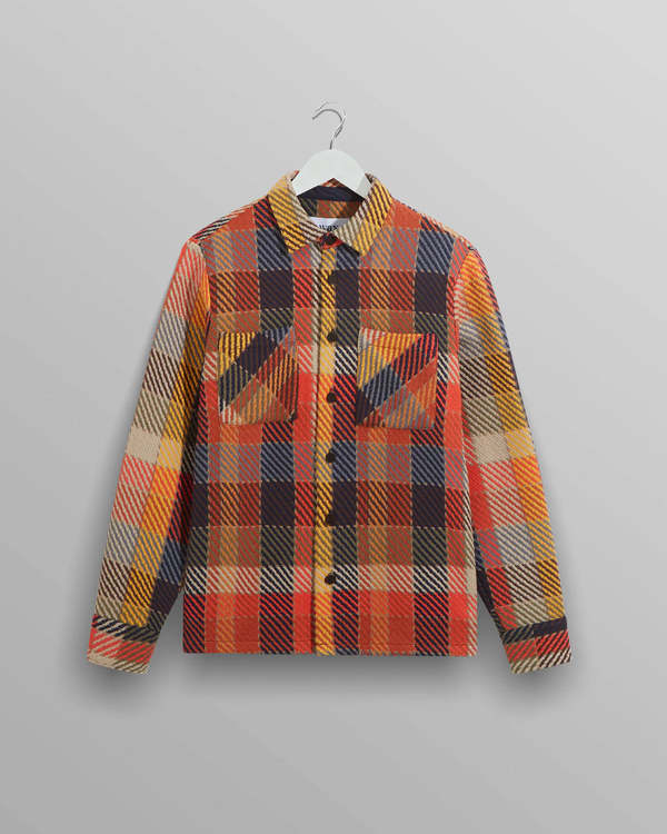 Wax London Whiting Overshirt - Orange Pike