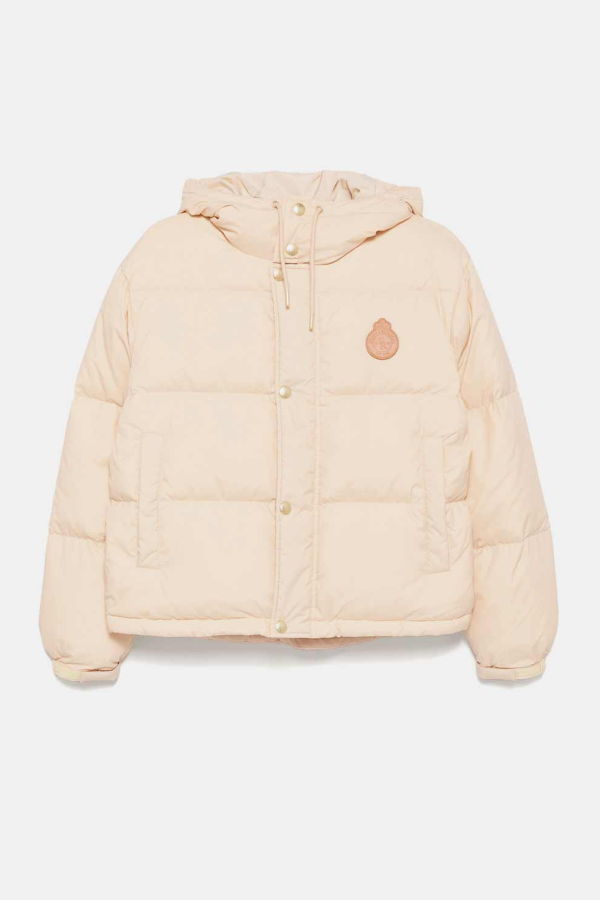 SPORTY & RICH Crown Puffer Jacket - Champagne/Tan