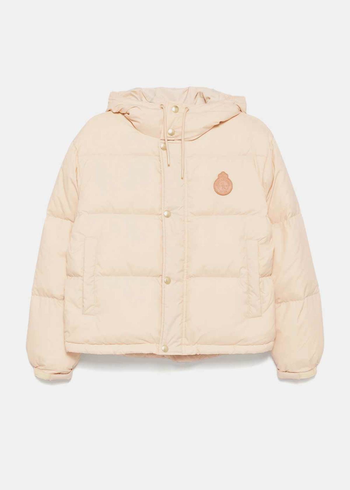 SPORTY & RICH Crown Puffer Jacket - Champagne/Tan - Image 1 of 4