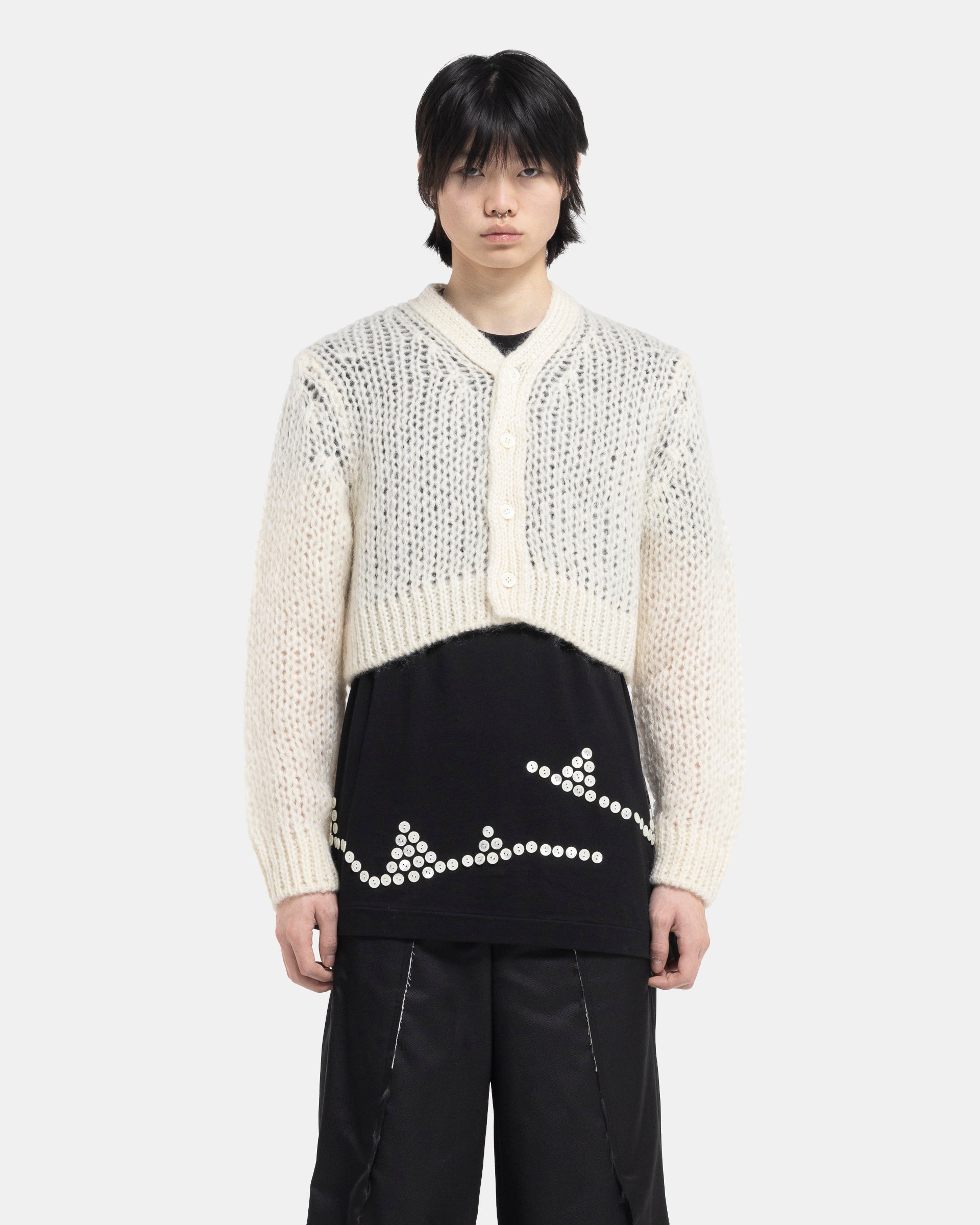 トップス COMMEdesGARCONS HOMME PLUS 97's CARDIGAN comme des garçons homme plus Cropped Cardigan - Off White