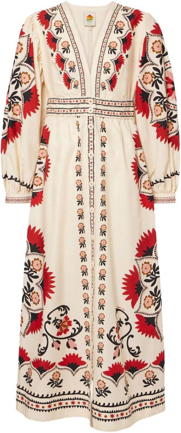 Farm Rio Maxi Dress - Cashew Mandala Cream