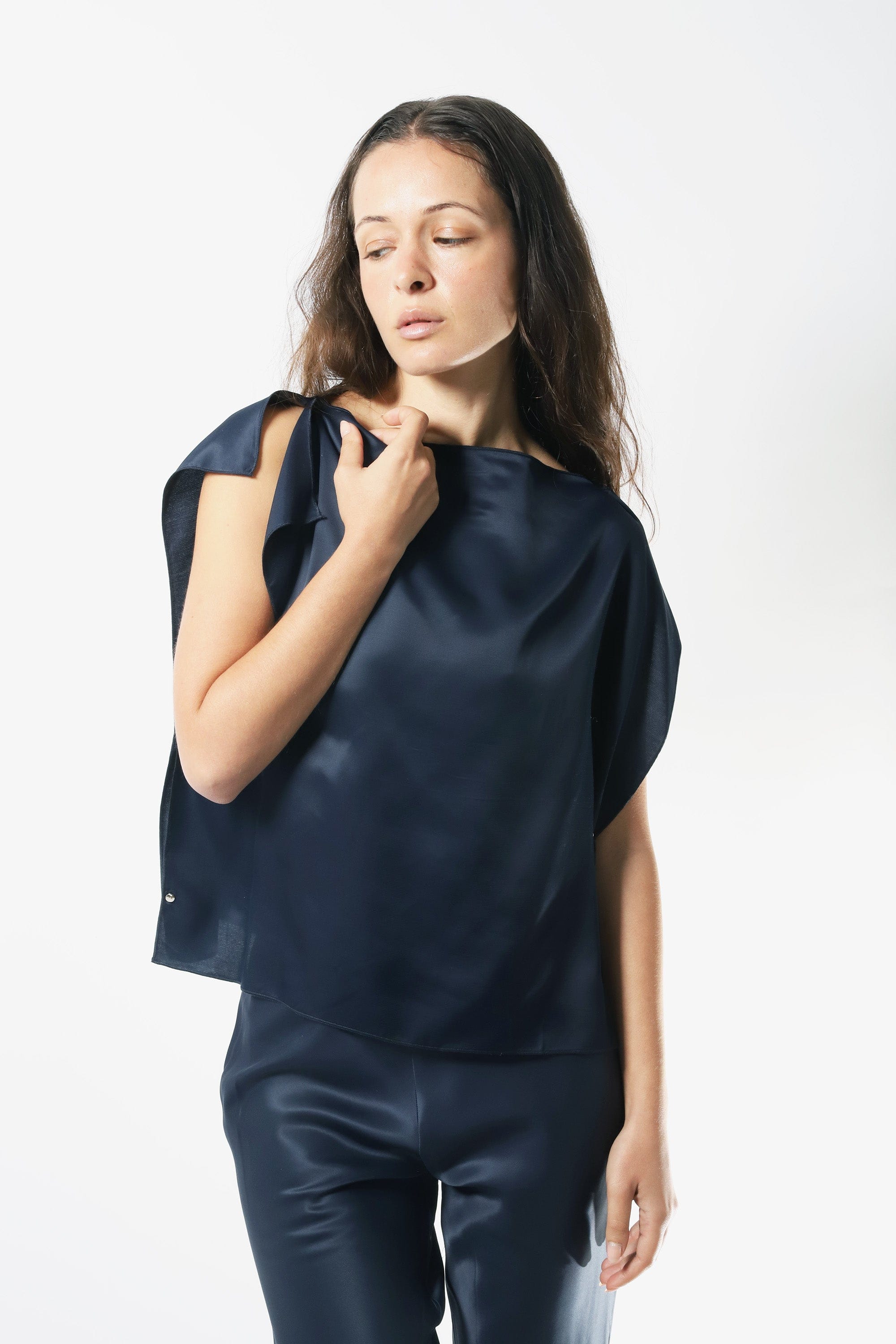 Baserange Clavo Top - Blue Black | Garmentory