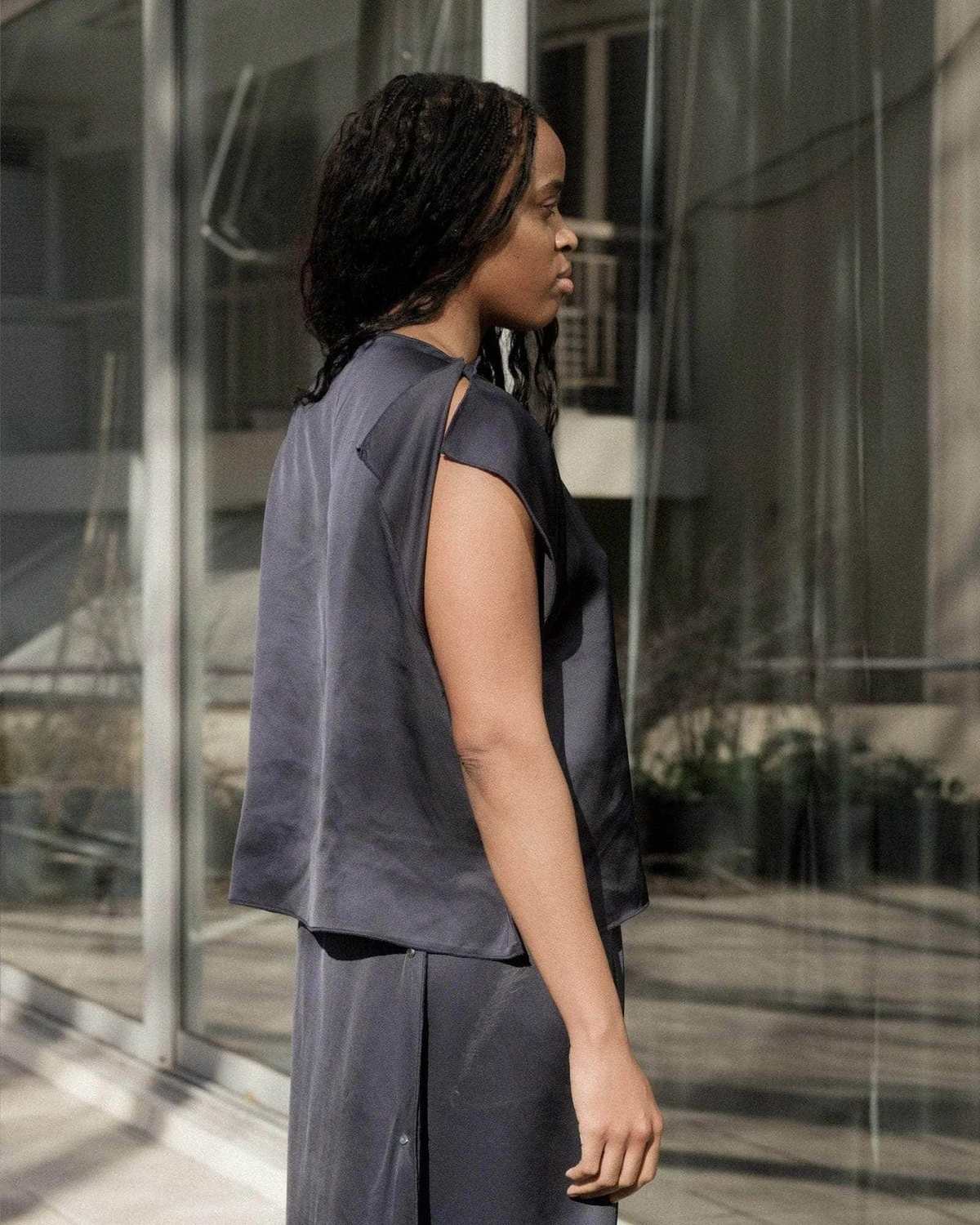 Baserange Clavo Top - Blue Black | Garmentory