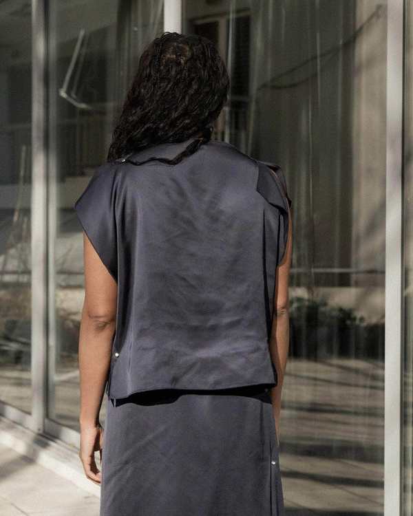 トップス Baserange clavo dress XS Baserange Clavo Dress - Blue Black | Garmentory