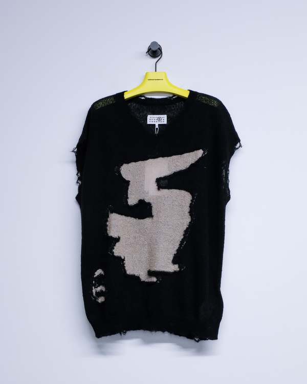 MM6 Maison Margiela Mohair Intarsia Distressed Knitted Vest