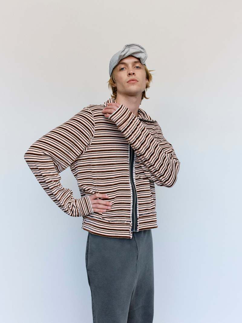 Camiel Fortgens Velour Jersey Track Jacket - Brown/Pink