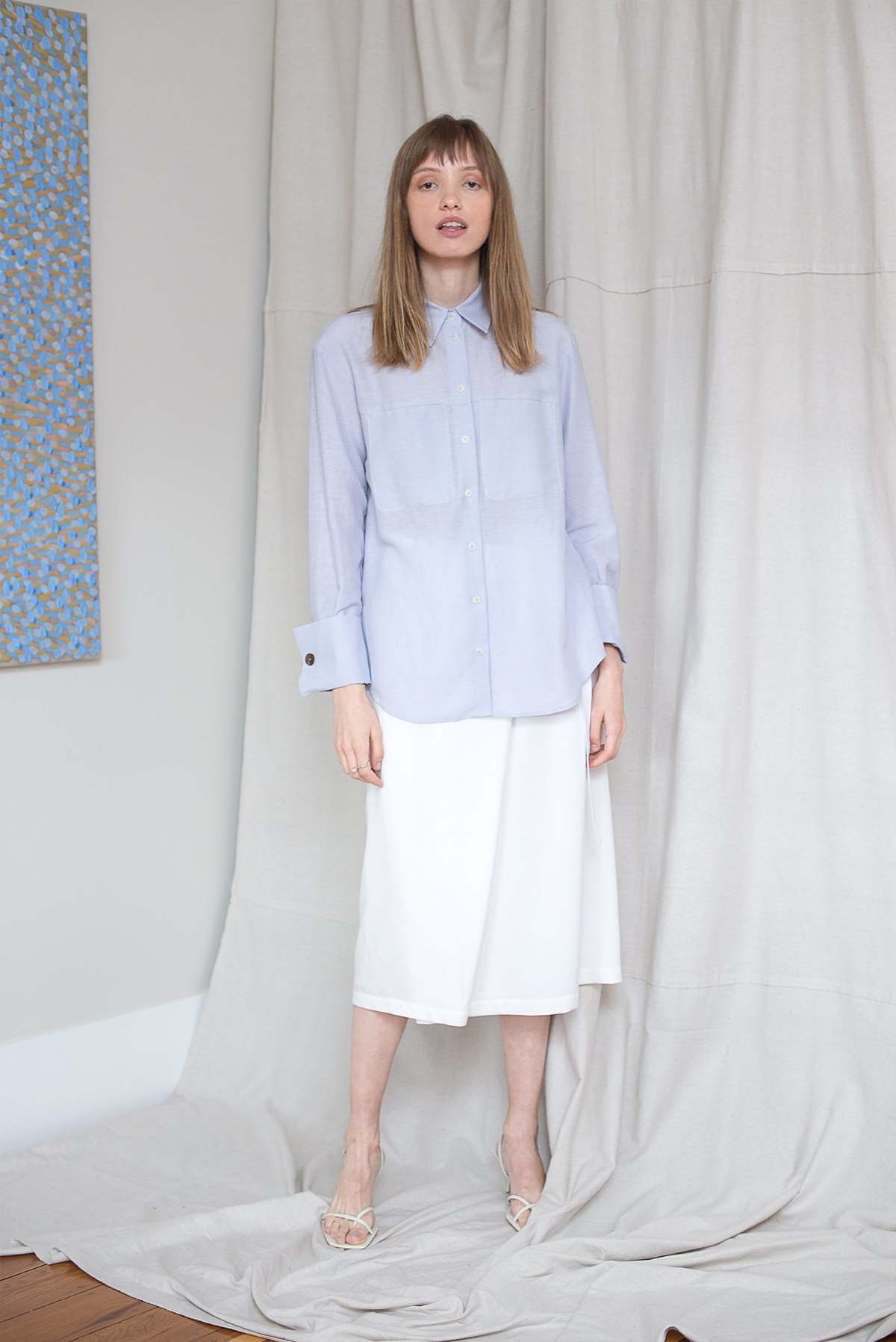 LOCLAIRE Tidal Wrap Skirt - Cloud - Image 1 of 6