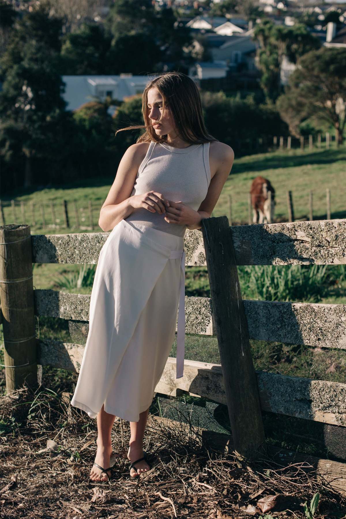 LOCLAIRE Tidal Wrap Skirt - Cloud - Image 6 of 6