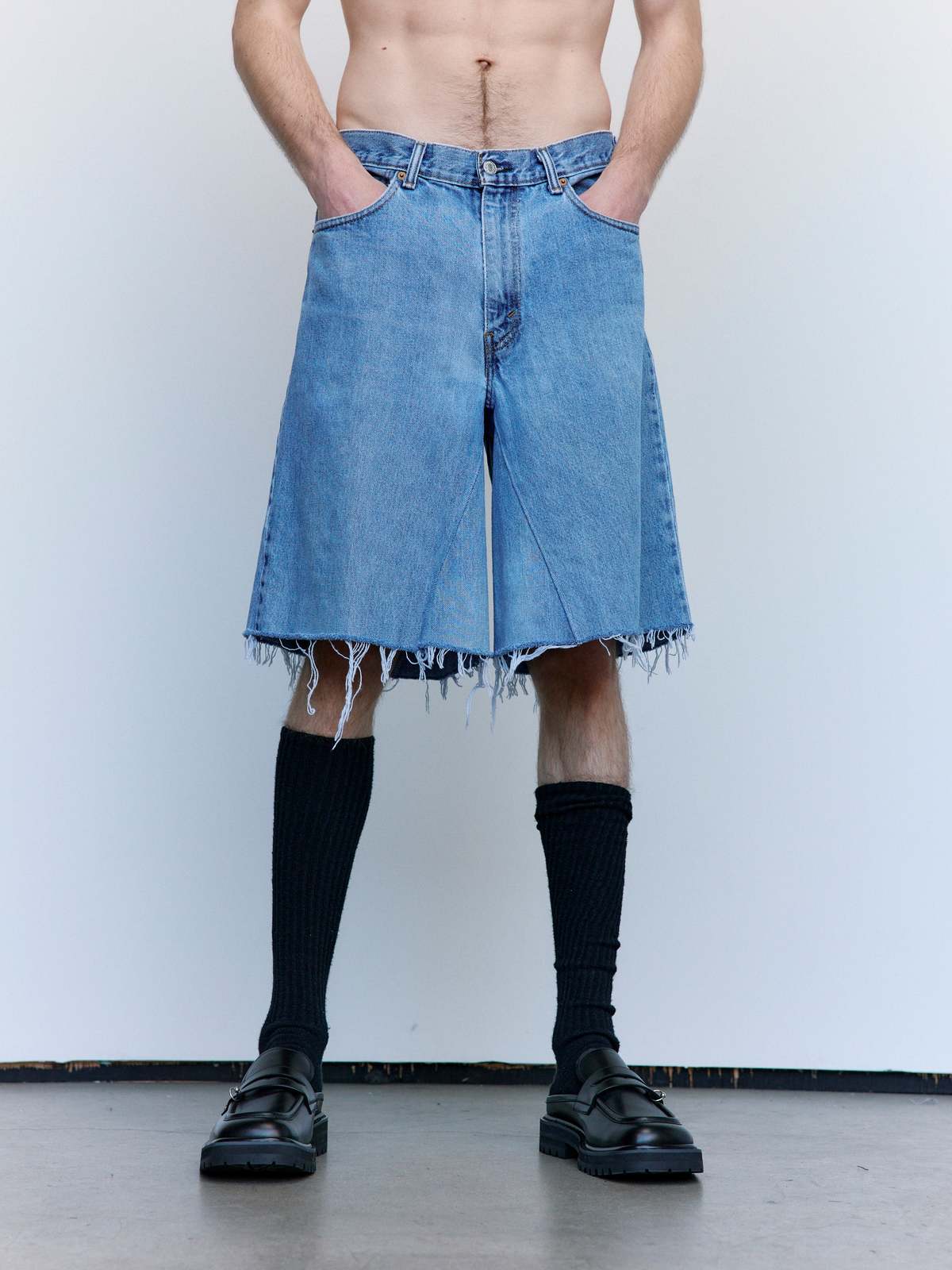 OLD PARK / BAGGY SHORTS Sサイズ　完売 Old-Park-Baggy-Shorts---Blue-
