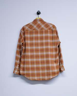 The Letters Cotton Workers Shirt - Orange Ombre Check | Garmentory