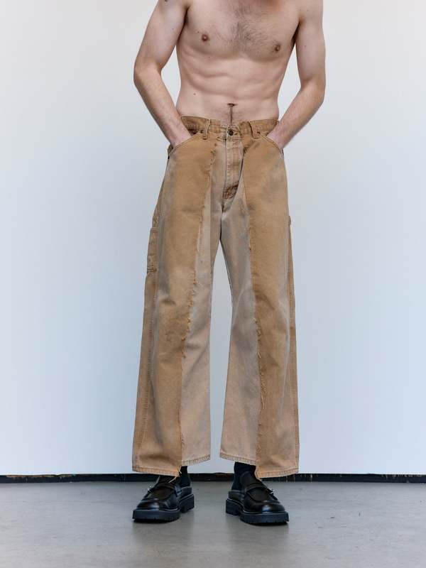 Old Park Baggy Carpenter Pants - Tan | Garmentory