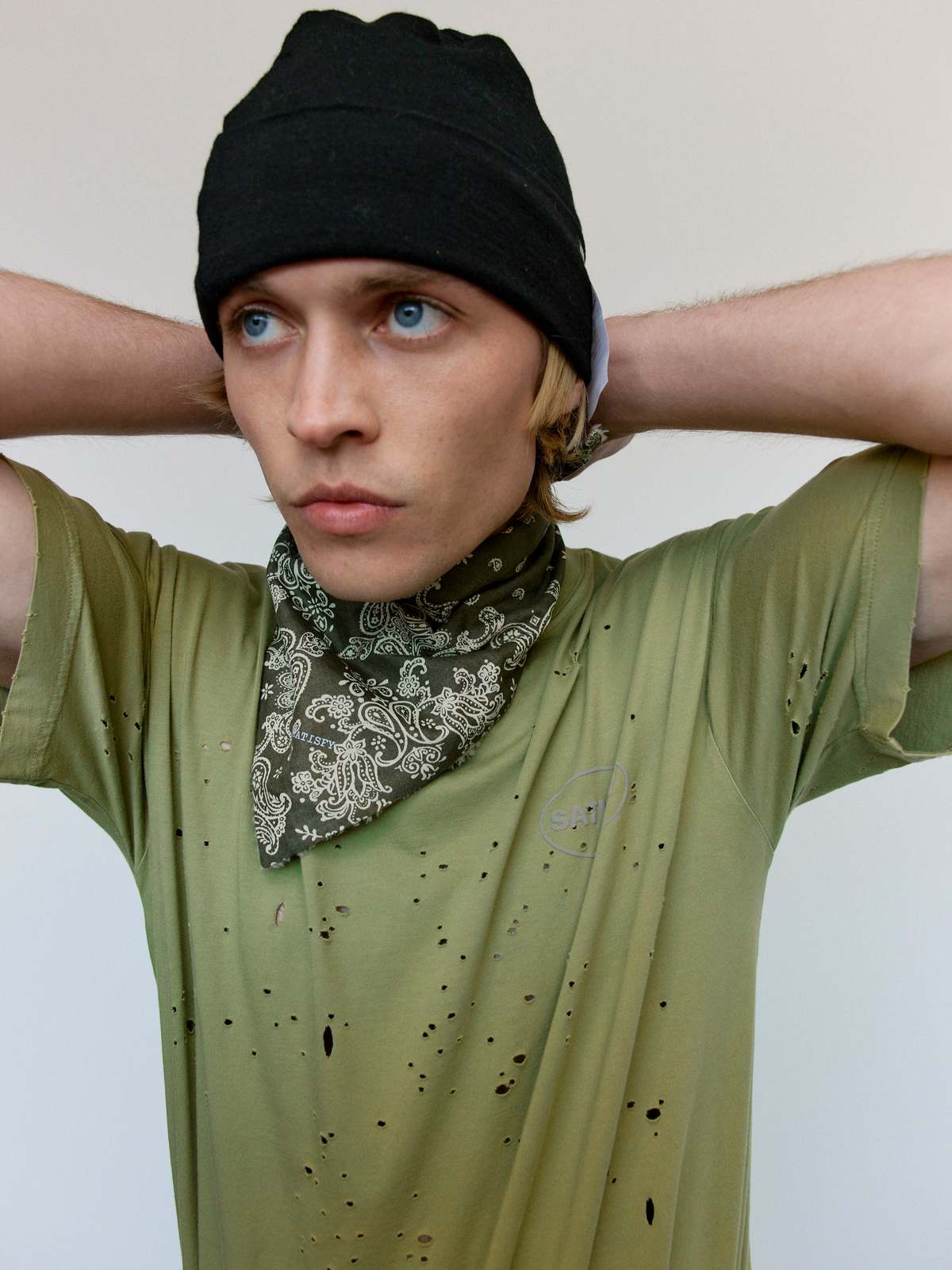 小物 Satisfy Running Ghost Fleece Bandana Satisfy GhostFleece AD Bandana Khaki | Achilles Heel