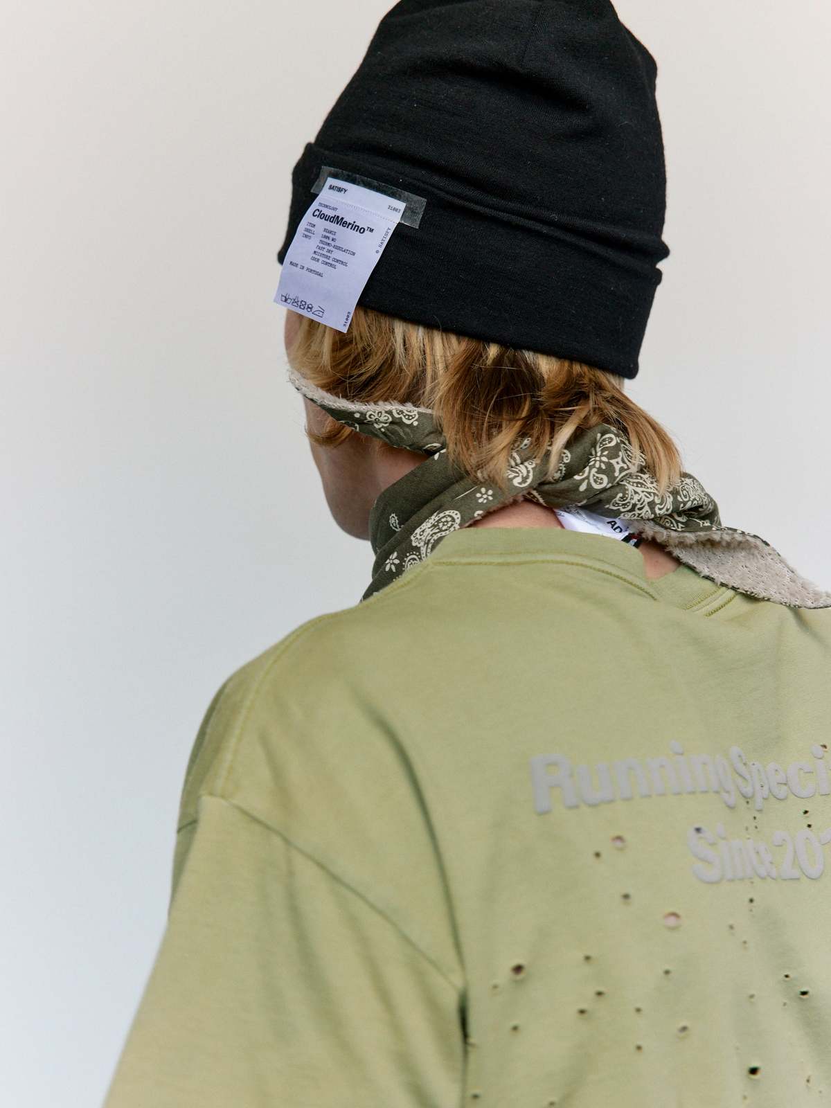 小物 Satisfy Running Ghost Fleece Bandana Satisfy GhostFleece AD Bandana Khaki | Achilles Heel