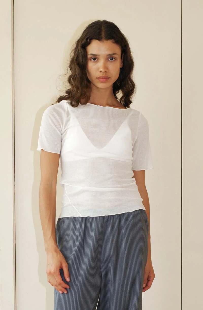 Deiji Studios Square Knit Tee - Off White Deiji Studios Square Knit Tee - Off White