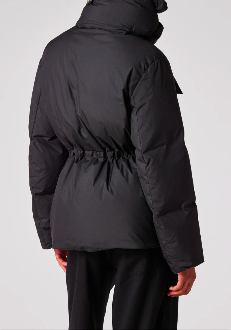 PAUL SMITH Detachable Scarf Down Filled Coat - Black