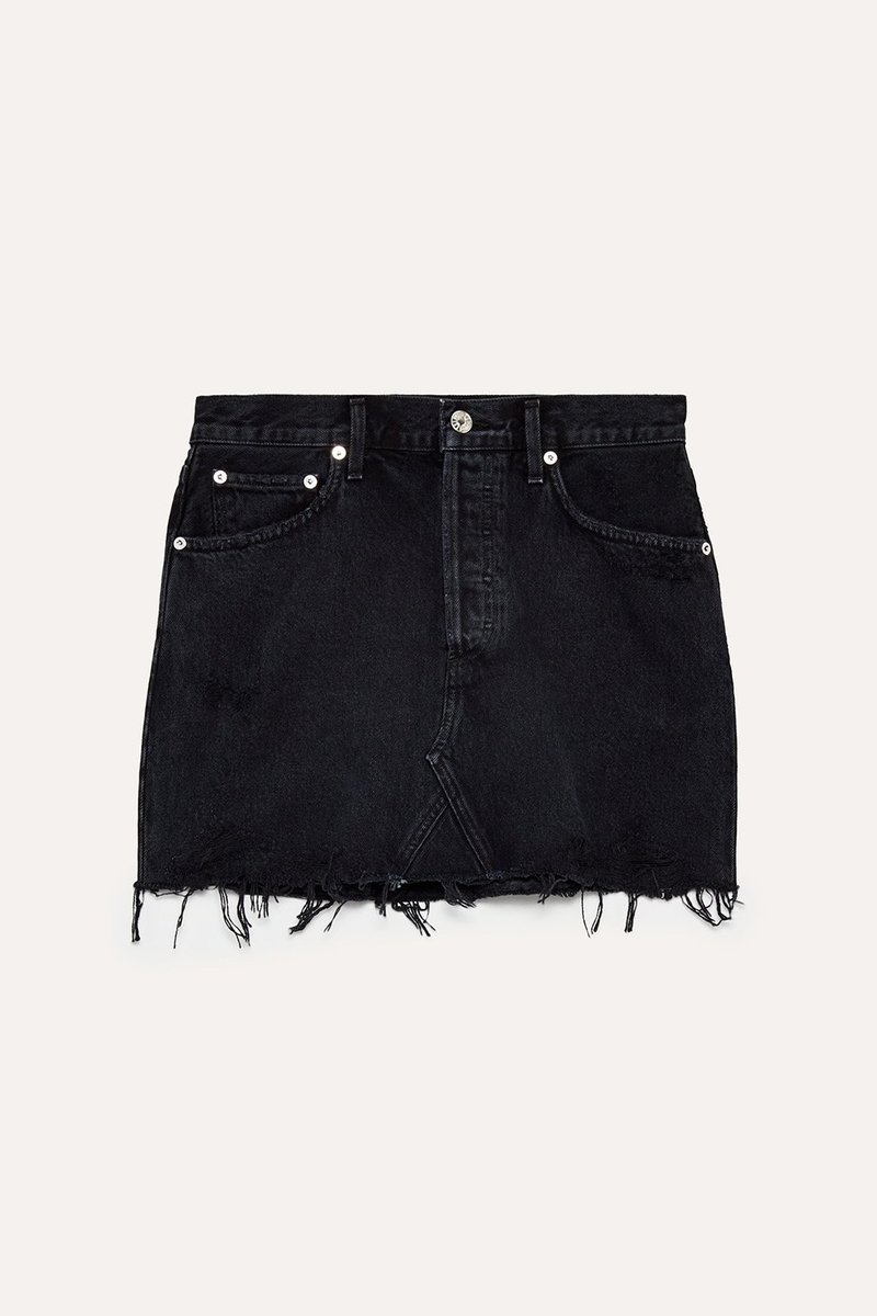 Agolde Quinn Denim Skirt Black Agolde Quinn Hi Rise Mini Skirt
