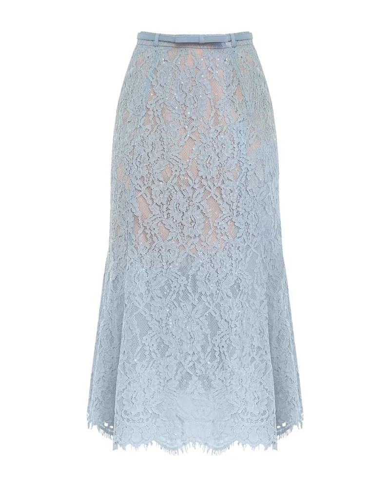スカート SELF-PORTRAIT Woman Skirt Blue PF25808MSKBL BLUE Blue Sequin Boucle Mini Skirt – self-portrait-US