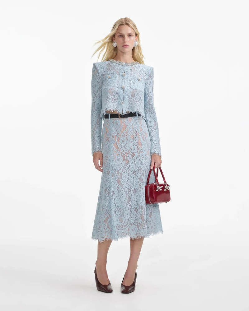 国内発送/送料関税込【Self-portrait】 Lace midi skirt Guipure Lace Midi Skirt – self-portrait