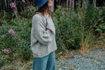 Happy French Gang Undyed Alpaca Hand-loomed Flix Sweater - Silver - Thumbnail 13