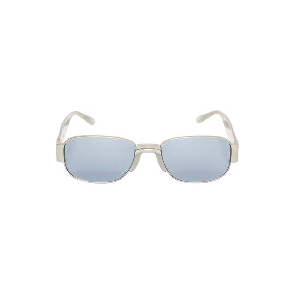 Dries Van Noten X Linda Farrow Rectangular Sunglasses - Matt Silver/Grey/Silver