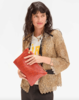 Clare V. Flat Clutch - Bright Poppy/Bordeaux - Thumbnail 1