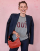 Clare V. Petit Moyen Messenger Bag - Bright Poppy/Bordeaux - Thumbnail 1