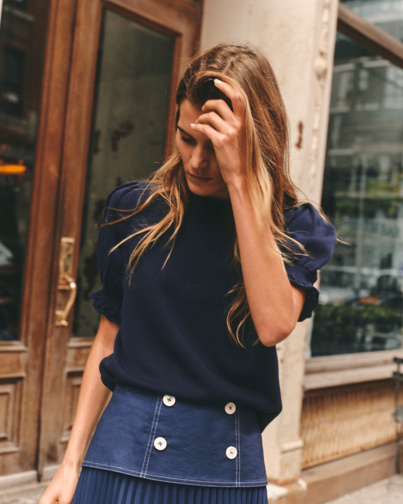 Cartolina Fallon Short Sleeve Pullover - Navy