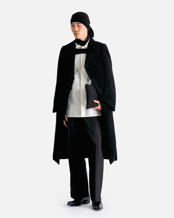 JUNYA WATANABE Angora Shoulder Robed Jacket - black | Garmentory