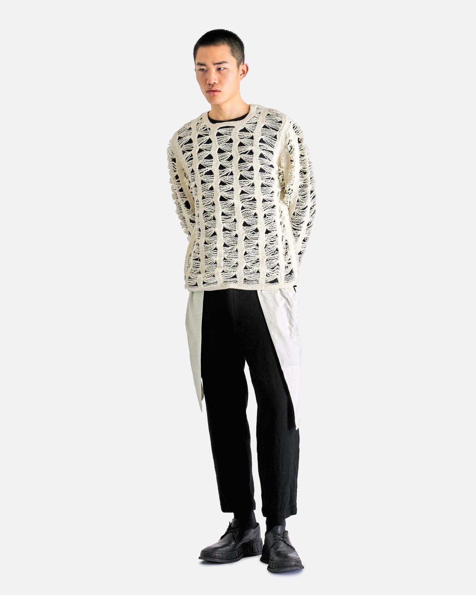 Comme des Garçons Cut-Out Long Sleeve Sweater - Natural | Garmentory
