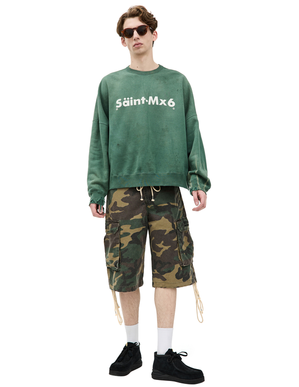 Saint Mxxxxxx 'Youth' Print Sweatshirt - Green | Garmentory