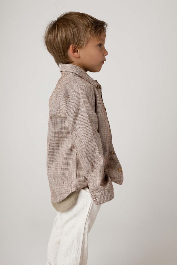 Donsje Pieter Overshirt - Rust/White Striped