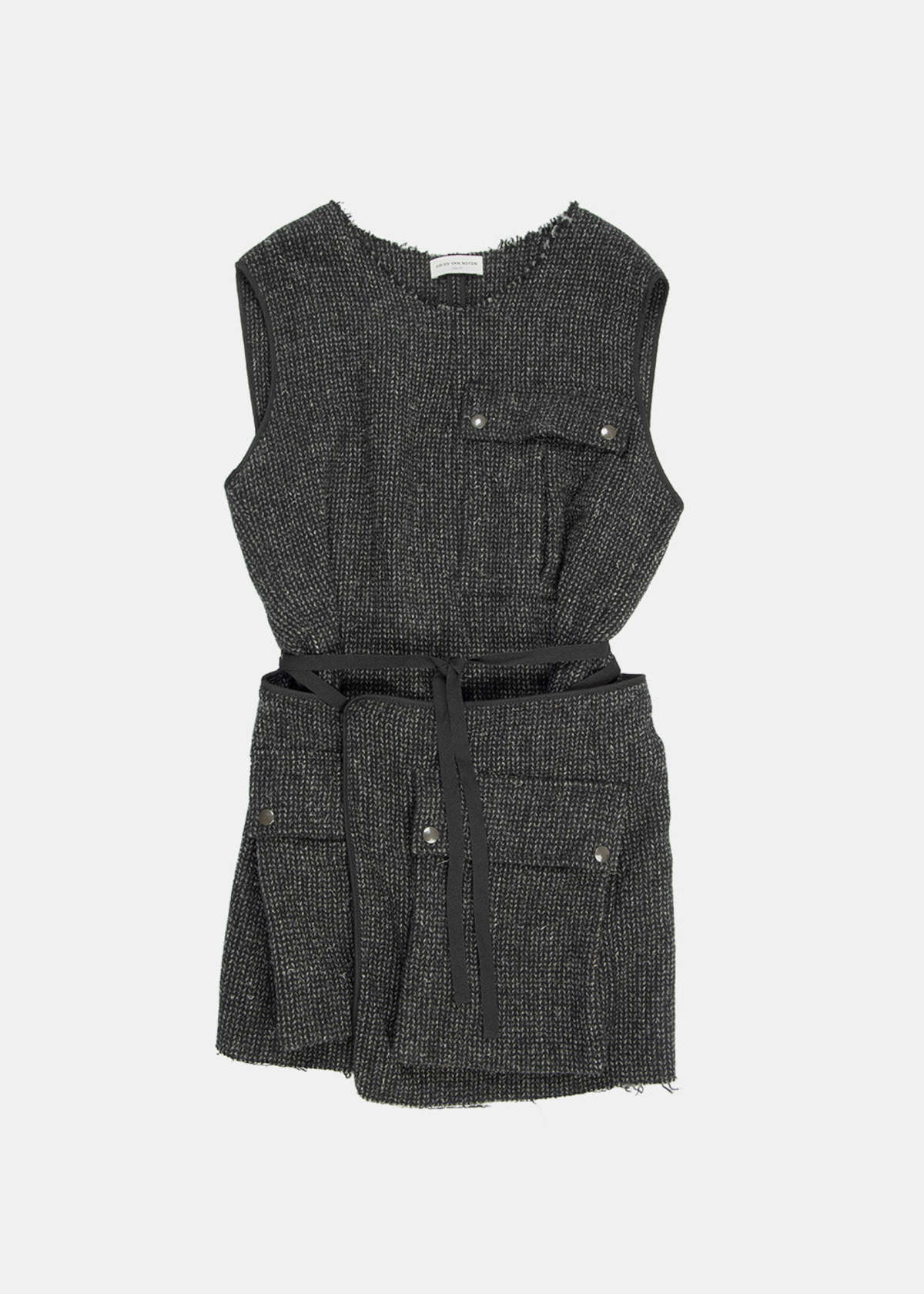 Dries Van Noten グレー/黒 ボタンシャツ 44 Dries Van Noten Cassidye Shirt - Black Stripe (Viscose