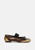 MM6 Maison Margiela Leather Ballet Shoes - Black/Gold - Thumbnail 1