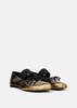MM6 Maison Margiela Leather Ballet Shoes - Black/Gold - Thumbnail 2