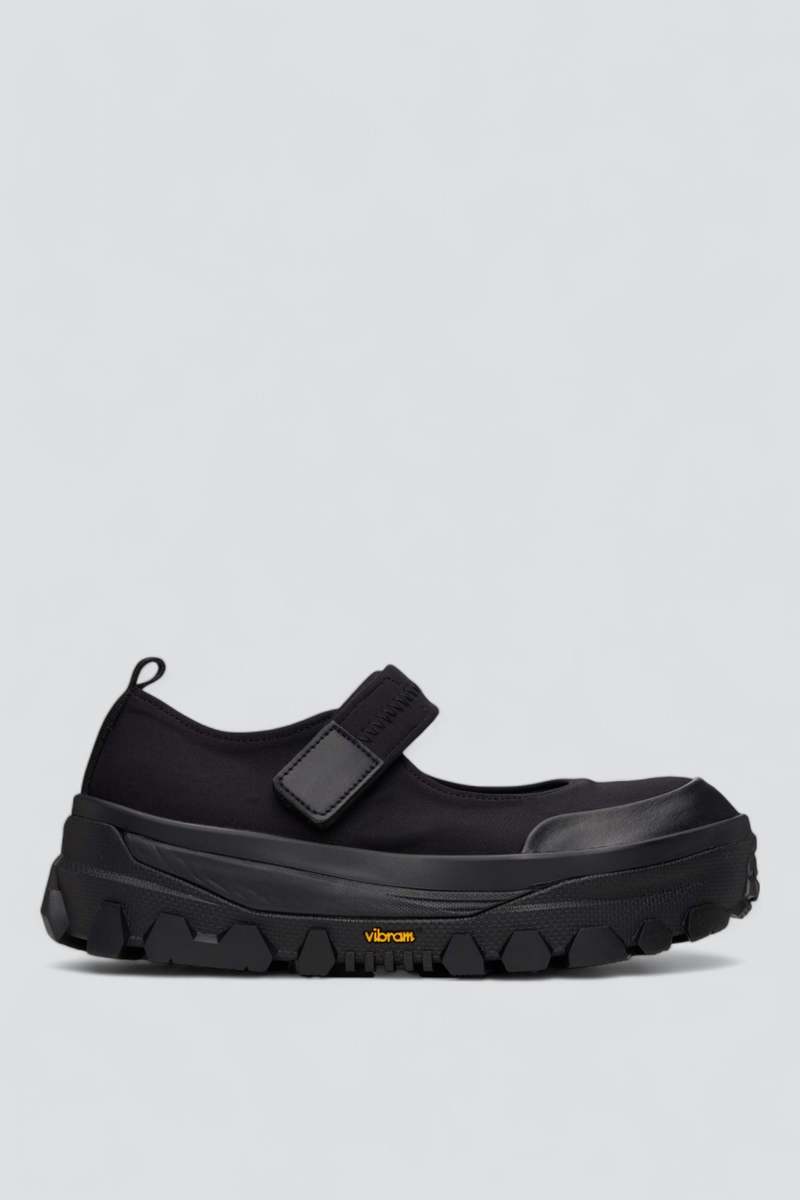 Black Vibram Mary Jane Loafers by AMOMENTO on Sale