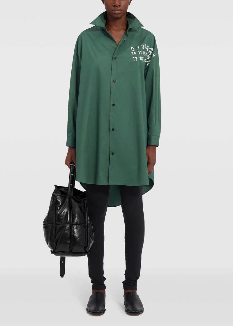 MM6 Maison Margiela Green Shirt Dress - Green | Garmentory