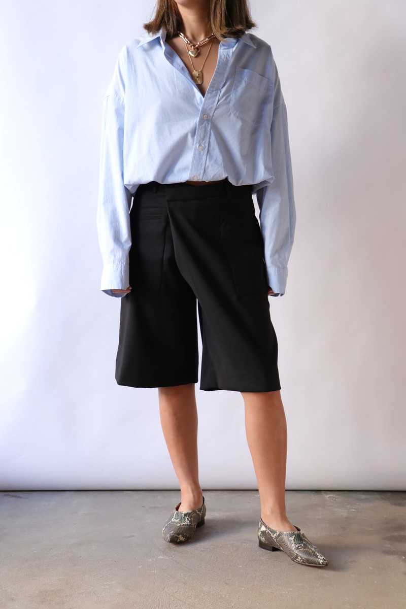 R13 Crossover Knee-Length Shorts - Black