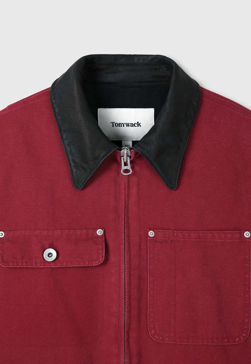 Supreme Leather Collar Work Jacket