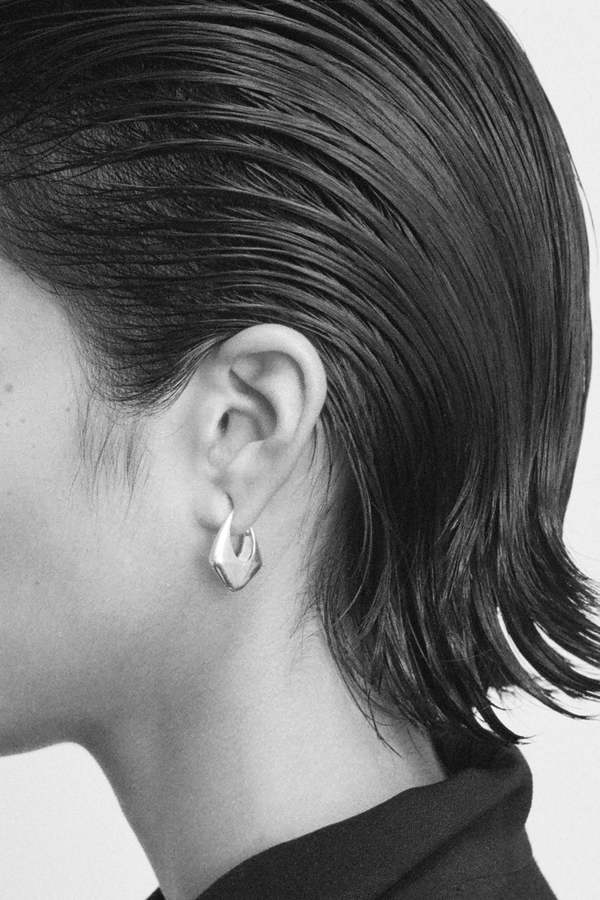 Sophie Buhai Large Pyramid Hoops Earrings - Sterling Silver