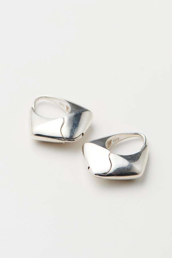 Sophie Buhai Large Pyramid Hoops Earrings - Sterling Silver