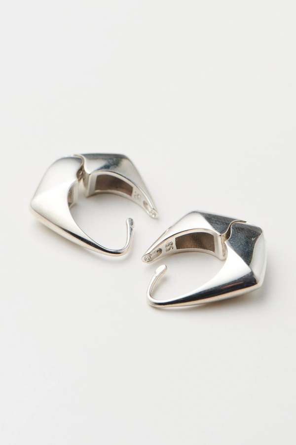 Sophie Buhai Large Pyramid Hoops Earrings - Sterling Silver
