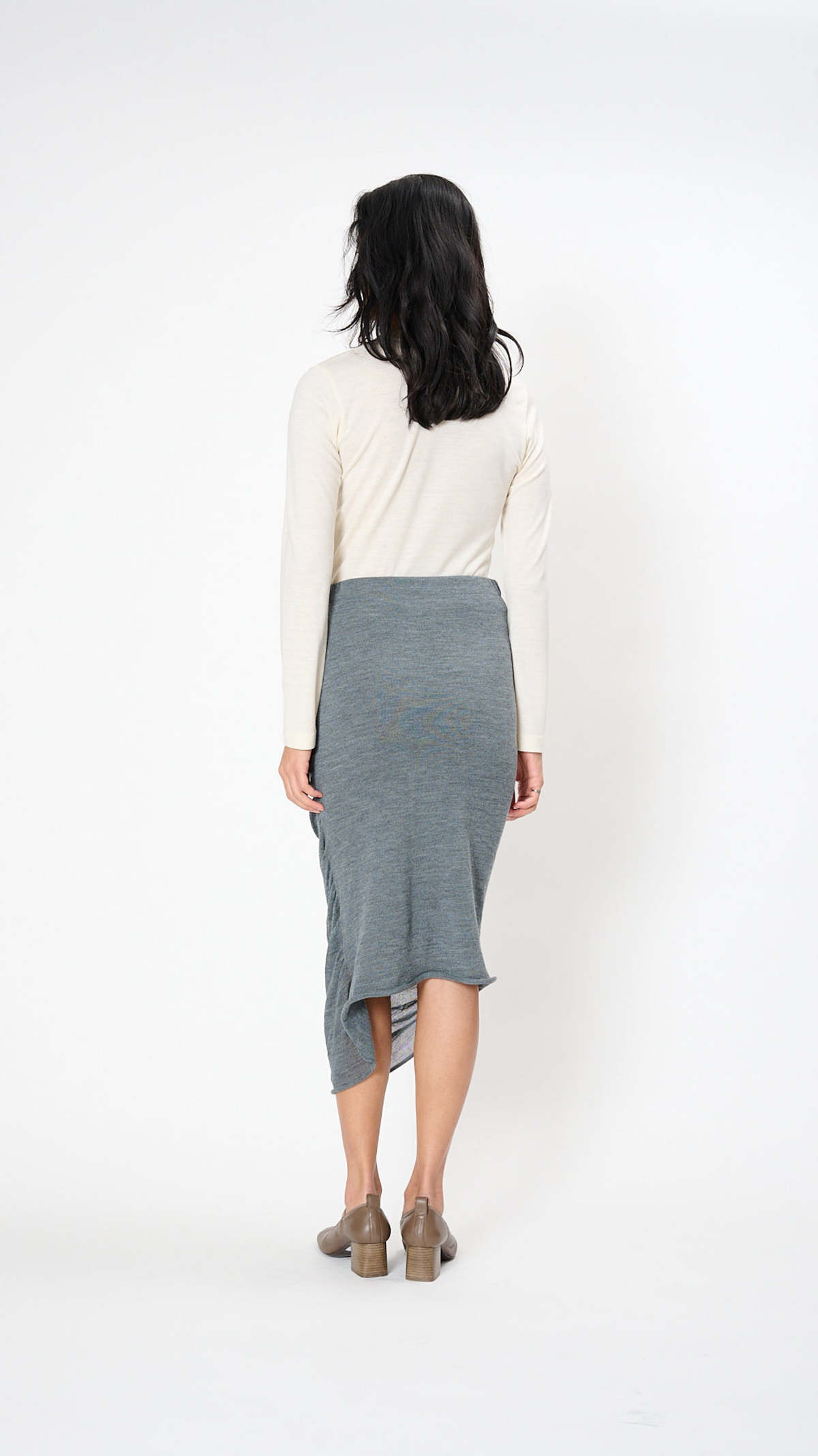 Issey Miyake Ambiguous Wool Skirt - Dew Gray | Garmentory