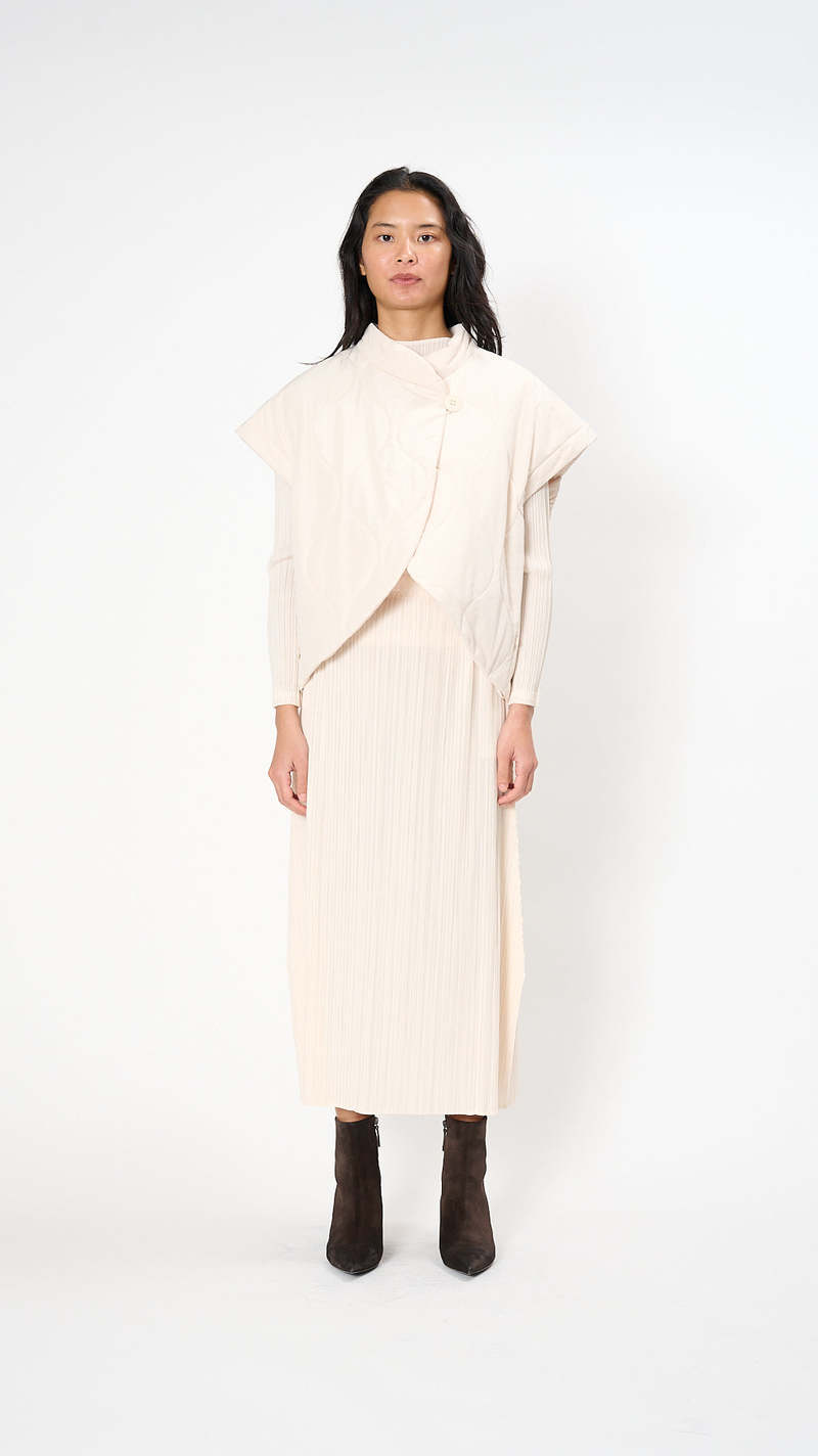 Pleats Please by Issey Miyake Asteroid Vest - Off White