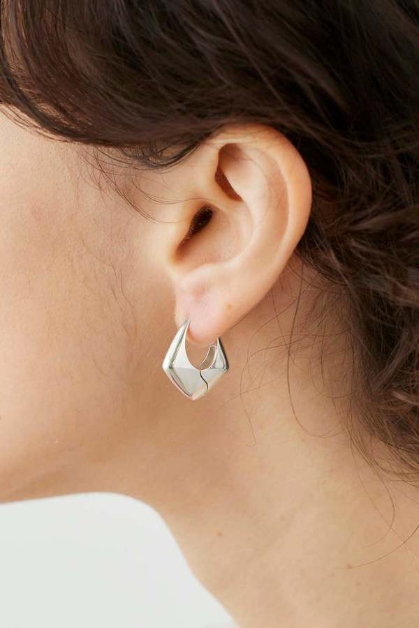 Sophie Buhai Small Pyramid Hoops Earrings - Sterling Silver
