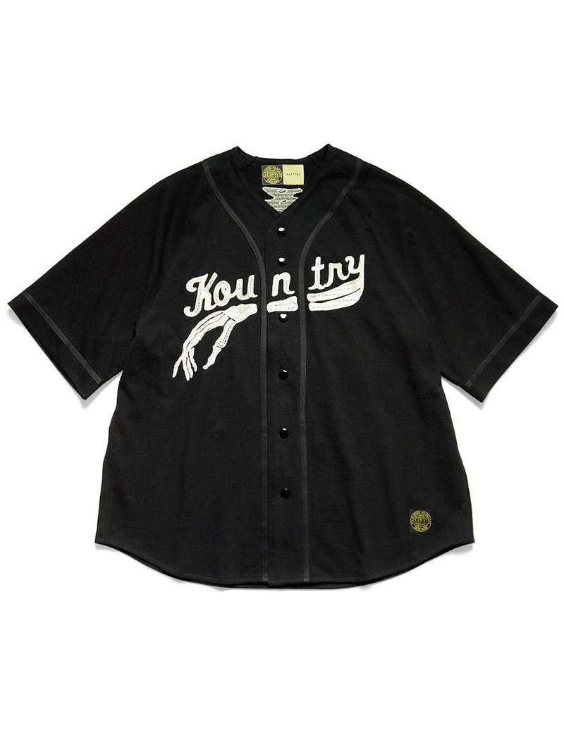 Kapital 16/- Densed Jersey Baseball Shirt - Black | Garmentory