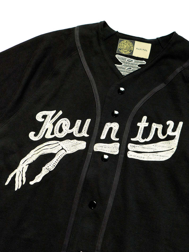 Kapital 16/- Densed Jersey Baseball Shirt - Black