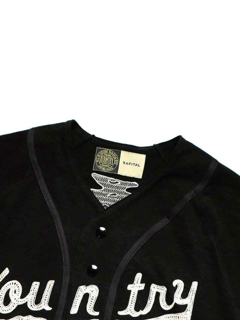 Kapital 16/- Densed Jersey Baseball Shirt - Black