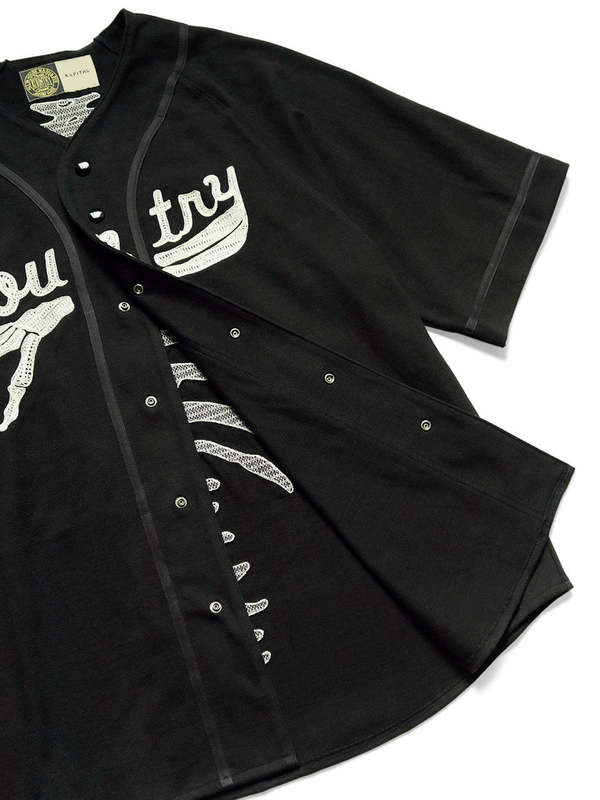 Kapital 16/- Densed Jersey Baseball Shirt - Black