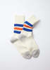Rototo Coarse Ribbed Old School Socks - Blue/Orange - Thumbnail 1