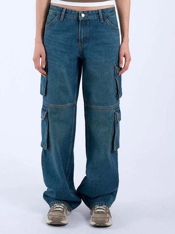 dr.denim Donna Multi Cargo Pants - Stream Mid Metro